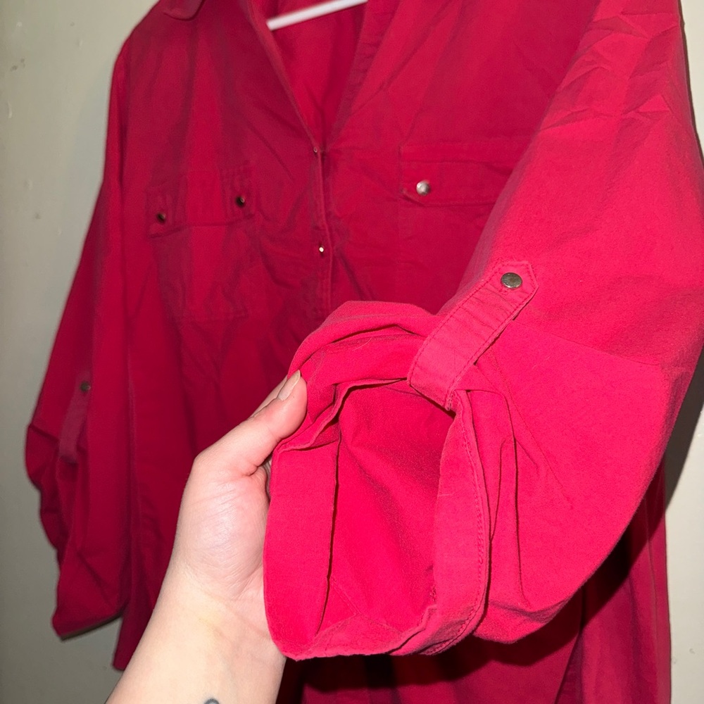 Red button up - Picture 2 of 4